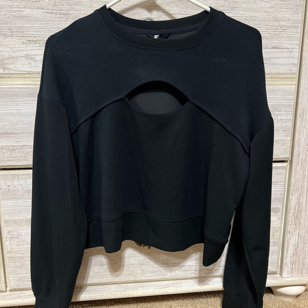 Black Cutout Sweatshirt
